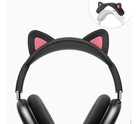 WQNIDE Headband Cover for AirPods Max, Cute cat Ears Design Soft Silicone Headphone Headband Protectors/Comfort Cushion/Top Pad Protector Sleeve Compatible with Apple AirPods Max (Black)