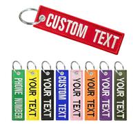 WQNMY 1PCS Personalized keyrings, Custom Double Sided Embroider Keychain Key Tags, Key Accessories For Rooms Motorcycle Car Biker & ATV