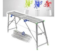 WQPMNYG Adjustable Folding Scaffolding Equipment Portable Multi-Purpose Scaffold Tower & Ladder Stool for Home Improvement Vehicle Washing Maintenance - 160cm Height