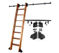 WQPMNYG Library Rolling Ladder Track Hardware | Sliding Barn Door Hardware Kit Sliding Rail Track Roller System Closet Set Rolling Full Set Track Kit, 1m 2m 3m 4m 5m 6m,16ft/500cm Track ki