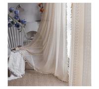 WQPMNYG Luxury Double V Linen Window Curtains with Tulle Tiebacks Modern Sheer Drapes for Living Room & Bedroom 200x260CM Elegant Voile Design Perfect for Home Decor