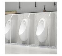 WQPMNYG Men's Bathroom Partition - Wall-Mounted Urinal Screen 3-Piece Toilet Protection Divider for Public Toilets Ideal for Schools Shopping Malls and Hotels (White)