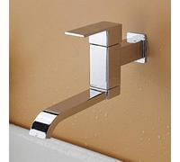 WQPMNYG Mixer Tap European Minimalist Black Square Copper Kitchen Faucet Into The Wall Single Cold Faucet Rotate Balcony Mop Pool Laundry Pool Faucet Single Hole Single Handle Square Fauce
