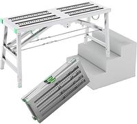WQPMNYG Multi Functional Scaffold Tower Ladder Stool with Adjustable Height Folding Stepladders Scaffolding Platform for Home Use 15.7inch Wide Work Bench Heavy Duty Scaffolding Equipment
