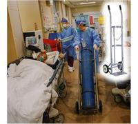 WQPMNYG Oxygen Tank Stand, 55.1" Foldable Gas Cylinder Trolley, Durable Storage Rack for Operating Room & Ward, Easy Mobility Cylinder Cart