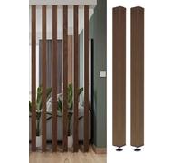 WQPMNYG Rustic Room Divider Wood Columns, Living Room Kitchen Bedroom Bathroom Home Entryway Wood Slat Wall Post Partition Floor to Ceiling, No Drill Installation(2 Pack,220cm/86.6in/7.21f