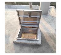 WQPMNYG Steel Attic Skylight Covers Large Square Outlet Lid 63 73 83 93 100 CM Manhole Covers with Clasp Lock & Handle Pneumatic Hydraulic Rods Inner 38.6"x38.6" (98x98cm)