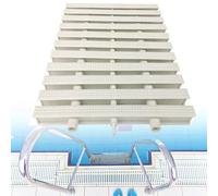 WQPMNYG Swimming Pool Overflow Drain Grate Cover - 15pcs 18x100CM ABS Rectangular Drainage Grille for Patios, Driveways & Pool Decks, Efficient Pool Drainage Solution