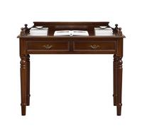 WQQYU6HKF PC Table Vintage American Style Desk with Drawers, Wooden Study Writing Vanity Table for Small Space, Walnut Small Desk(S)