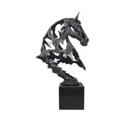 WQQYU6HKF Table Decorations Simple Abstract Marble Cast Iron Openwork Horse Head Sculpture Living Room Entryway Ornament Art Statue