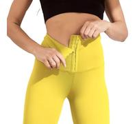 WQRFWET Thick High Waist Yoga Pants,winter Corset Leggings For Women,Tummy Control Body Shaper For Workout Athletic Gym Running(Yellow,X-Large)
