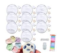 WQTHU Blank Pressure Ball Skin DIY Kit, DIY Stress Ball Making kit,with Empty Skin Base, Lid，Glue, Cable Ties (1SET Transparent)