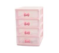 WQURC Lovely Pink Receiving Storage Cabinets Box With Multi-layers And Pink Bowknot Handle (Four layers (7.06 x 5.22 x 8.05 inches))