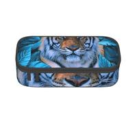 Wquvmds African Wildlife Tiger Print Big Capacity Pencil Pen Case Large Capacity Bag Pouch Box Organizer for Boys Girls School Office Supplies