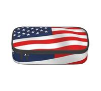 Wquvmds American Flag Patriotic Print Big Capacity Pencil Pen Case Large Capacity Bag Pouch Box Organizer for Boys Girls School Office Supplies