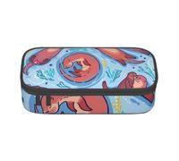 Wquvmds Animal Cute Brown Otters Print Big Capacity Pencil Pen Case Large Capacity Bag Pouch Box Organizer for Boys Girls School Office Supplies