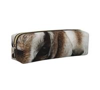 Wquvmds Animals Goat Print Leather Pencil Case with Zipper, Small Storage Bags, Cosmetic Bag, for Girls Boys Women Men Gold