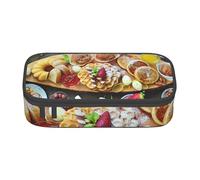Wquvmds Beautiful Breakfast Print Big Capacity Pencil Pen Case Large Capacity Bag Pouch Box Organizer for Boys Girls School Office Supplies