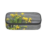 Wquvmds Bouquet of Daffodils Print Big Capacity Pencil Pen Case Large Capacity Bag Pouch Box Organizer for Boys Girls School Office Supplies