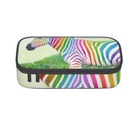 Wquvmds Colorful Zebra Print Big Capacity Pencil Pen Case Large Capacity Bag Pouch Box Organizer for Boys Girls School Office Supplies