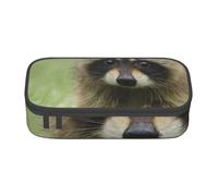 Wquvmds Cute Raccoon Print Big Capacity Pencil Pen Case Large Capacity Bag Pouch Box Organizer for Boys Girls School Office Supplies