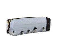 Wquvmds Emperor Penguins Chick Print Leather Pencil Case with Zipper, Small Storage Bags, Cosmetic Bag, for Girls Boys Women Men Gold