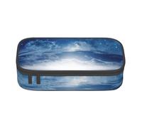 Wquvmds Falling Star Moon Print Big Capacity Pencil Pen Case Large Capacity Bag Pouch Box Organizer for Boys Girls School Office Supplies