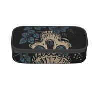 Wquvmds Flowers and Sugar Horror Skull Print Big Capacity Pencil Pen Case Large Capacity Bag Pouch Box Organizer for Boys Girls School Office Supplies