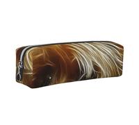 Wquvmds Funny Yorkie Print Leather Pencil Case with Zipper, Small Storage Bags, Cosmetic Bag, for Girls Boys Women Men Silver