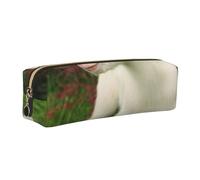 Wquvmds Goat Print Leather Pencil Case with Zipper, Small Storage Bags, Cosmetic Bag, for Girls Boys Women Men Gold