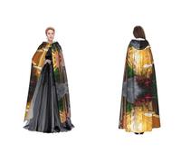 WQUVMDS (Italian Old Street) Unisex Hooded Cloak Cape Halloween Witch Party Hooded Adult Vampires Cape Cloak