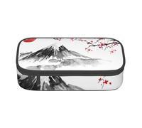 Wquvmds Japanese Mount Red Sun Print Big Capacity Pencil Pen Case Large Capacity Bag Pouch Box Organizer for Boys Girls School Office Supplies