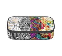 Wquvmds Left and Right Brain Advantage Print Big Capacity Pencil Pen Case Large Capacity Bag Pouch Box Organizer for Boys Girls School Office Supplies