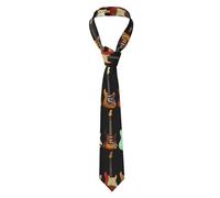 WQUVMDS Men'S Tie Silk Necktie For Wedding Party(Art Guitar Pattern)
