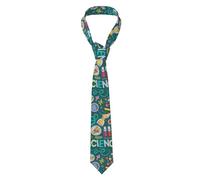 WQUVMDS Men'S Tie Silk Necktie For Wedding Party(Cartoon Science Theme)