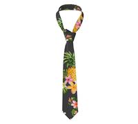 WQUVMDS Men'S Tie Silk Necktie For Wedding Party(Tropical Pineapple Hawaiian)