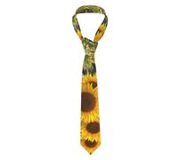 WQUVMDS Men'S Tie Silk Necktie For Wedding Party(Yellow Sunflower Floral)