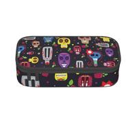 Wquvmds Mexican Halloween Skull Print Big Capacity Pencil Pen Case Large Capacity Bag Pouch Box Organizer for Boys Girls School Office Supplies