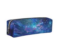 Wquvmds Northern Lights Print Leather Pencil Case with Zipper, Small Storage Bags, Cosmetic Bag, for Girls Boys Women Men Silver