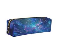Wquvmds Northern Lights Print Leather Pencil Case with Zipper, Small Storage Bags, Cosmetic Bag, for Girls Boys Women Men Gold