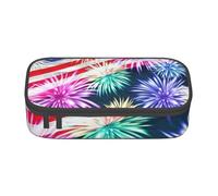 Wquvmds Patriotic 4th of July American Flag Print Big Capacity Pencil Pen Case Large Capacity Bag Pouch Box Organizer for Boys Girls School Office Supplies