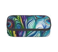 Wquvmds Peacock Feathers Print Big Capacity Pencil Pen Case Large Capacity Bag Pouch Box Organizer for Boys Girls School Office Supplies