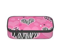 Wquvmds Pink Love Heart Print Big Capacity Pencil Pen Case Large Capacity Bag Pouch Box Organizer for Boys Girls School Office Supplies