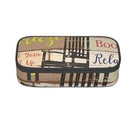 Wquvmds Porch Rules Print Big Capacity Pencil Pen Case Large Capacity Bag Pouch Box Organizer for Boys Girls School Office Supplies