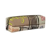 Wquvmds Porch Rules Print Leather Pencil Case with Zipper, Small Storage Bags, Cosmetic Bag, for Girls Boys Women Men Gold