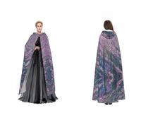WQUVMDS (Purple Lavender Field) Unisex Hooded Cloak Cape Halloween Witch Party Hooded Adult Vampires Cape Cloak