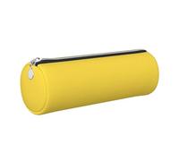 WQUVMDS Rape Yellow Print Leather Pencil Case Triangular Zipper Pen Bag Cosmetic Case Pouch Stationery Bag