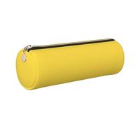 WQUVMDS Rape Yellow Print Leather Pencil Case Triangular Zipper Pen Bag Cosmetic Case Pouch Stationery Bag