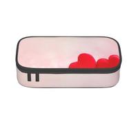 Wquvmds Red Heart Pink Glitter Print Big Capacity Pencil Pen Case Large Capacity Bag Pouch Box Organizer for Boys Girls School Office Supplies