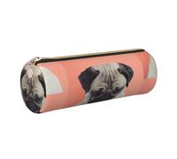 WQUVMDS Sad Dog Print Leather Pencil Case Triangular Zipper Pen Bag Cosmetic Case Pouch Stationery Bag